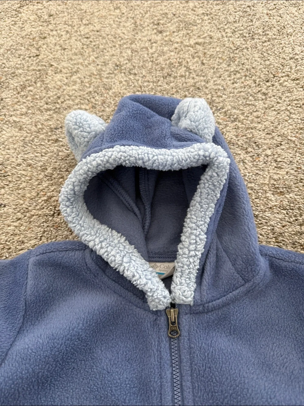 Columbia Tiny Bear Size 18-24 Blue Fleece Snowsuit Bunting